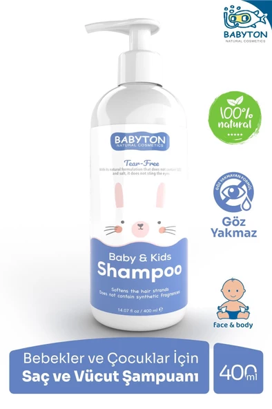 Babyton Göz Yakmayan Doğal Bebek ve Çocuk Şampuanı 400 ml