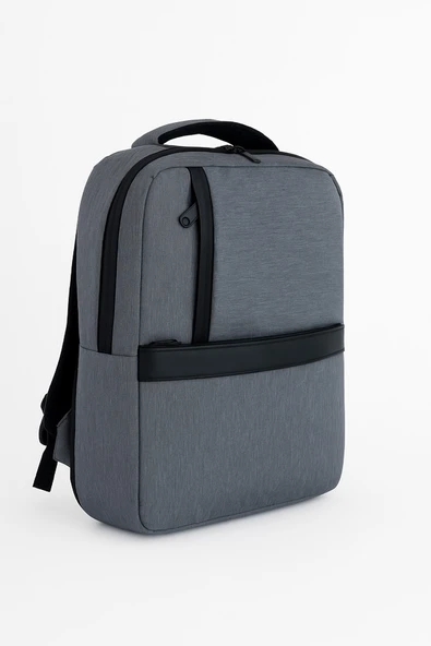 B.Y. Trend 3 Bölmeli Okul Sırt Çantası (Laptop Bölmeli) Gri 2122 - Resim 2