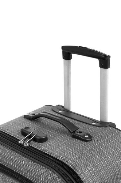 Louisiana Polo Büyük Boy 4 Teker Kumaş Valiz Gri 1081 - Resim 5