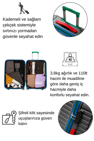 Louisiana Polo Orta Boy %100 Polikarbon Valiz 4x2 Teker Antrasit 1088 - 4