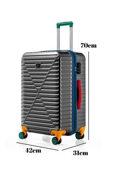 Louisiana Polo Orta Boy %100 Polikarbon Valiz 4x2 Teker Antrasit 1088 - 2