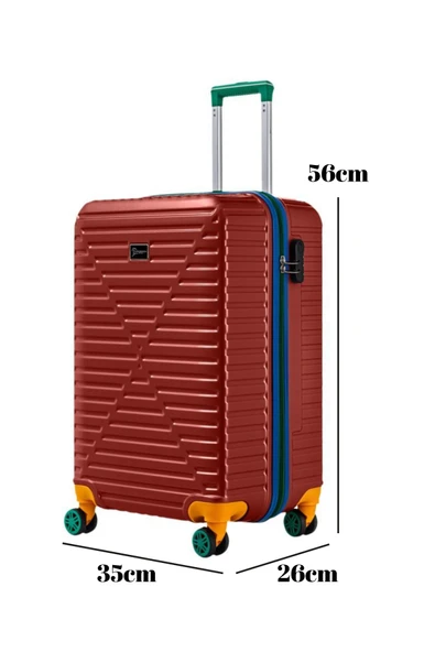 Louisiana Polo Kabin Boy %100 Polikarbon Valiz 4x2 Teker Bordo 1088 - Resim 2