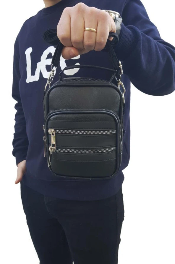 Trend Erkek Çanta 5 Bölmeli Siyah 7698 - 4