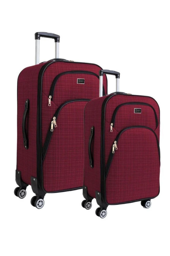 Louisiana Polo Büyük ve Orta Boy Valiz Seti 4 Teker Kumaş Valiz Bordo 1081 ürün görseli 1