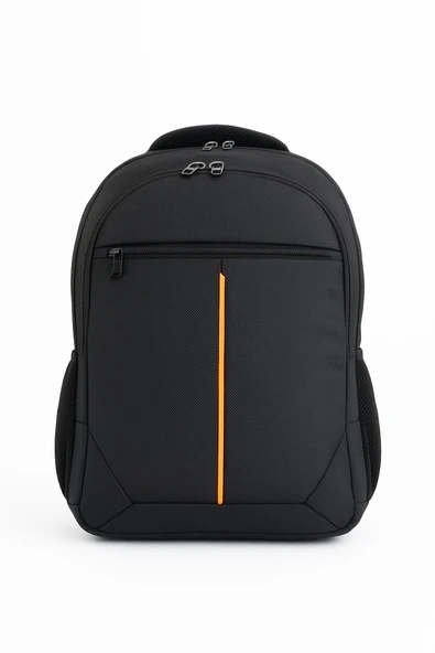 B.Y. Trend 3 Bölmeli Okul Sırt Çantası (Laptop Bölmeli) Siyah-Turuncu 2121 ürün görseli 1