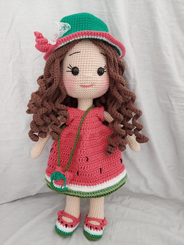 Karpuz Güzeli Bebek Amigurumi Organik Oyuncak - 1