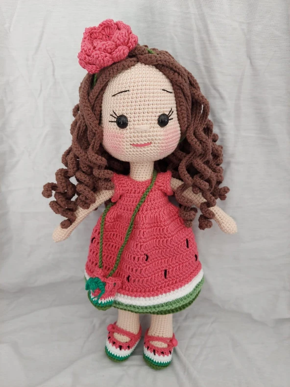 Karpuz Güzeli Bebek Amigurumi Organik Oyuncak - 2