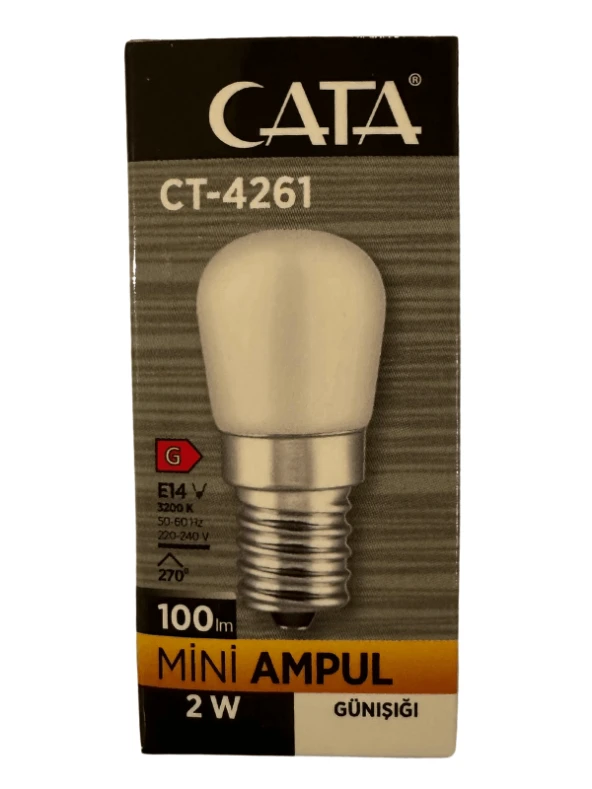 Cata CT-4261 2W 3200K (Günışığı) E14 Duylu Mini Led Ampul