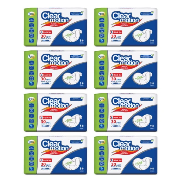 Clearmotion Belbantlı Hasta Bezi Büyük Boy Large Beden 8 Paket 240 Adet