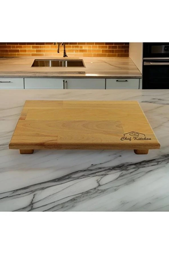 Ahşap 30x20 Cm Sebze Meyve Doğrama Ve Sunum Servis Tahtası 4 Ayaklı - 4