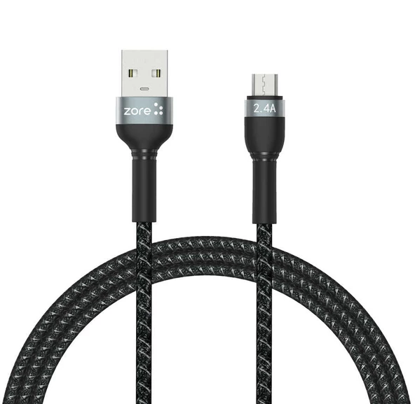 Vendas Micro Usb Zore Shira Serisi 1 Metre 2.4A Çıkışlı 12W Data ve Şarj Kablosu