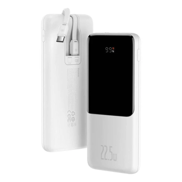 Baseus Elf Dijital Ekranlı 22.5W 10000 mAh Lightning & Type-C Kablolu Hızlı Şarj Powerbank - 5