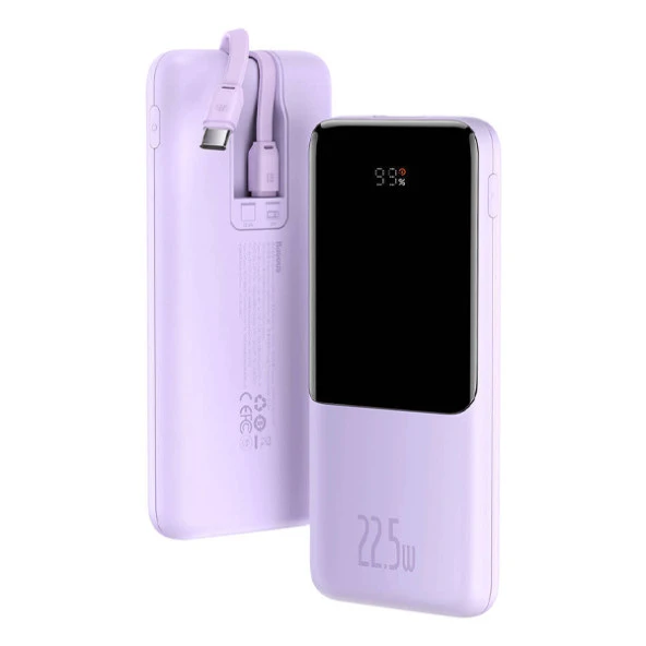 Baseus Elf Dijital Ekranlı 22.5W 10000 mAh Lightning & Type-C Kablolu Hızlı Şarj Powerbank - 9