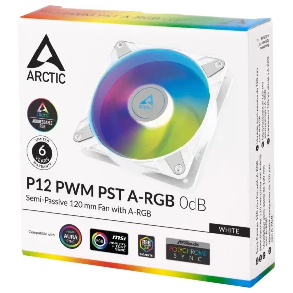 Arctıc Ar Acfan00254A P12 Pwm Pst A Rgb 0Db 120Mm Beyaz