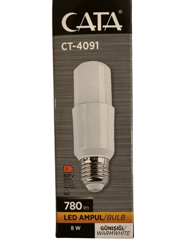 Cata CT-4091 8W 3200K (Günışığı) E27 Duylu Led Ampul