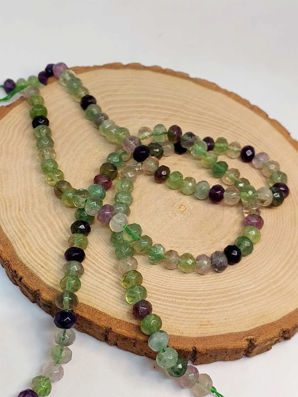 Florit Taşı Rondela Faset Kesim 6*8mm dizi (45820) - Resim 3