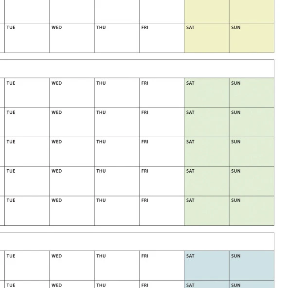 Tarihsiz Üç Aylık Duvar Takvimi, Yeşil, Üç Aylık Duvar Planlayıcısı, 90 Günlük Takvim, 90 Günlük Plan, 50x70cm - 4
