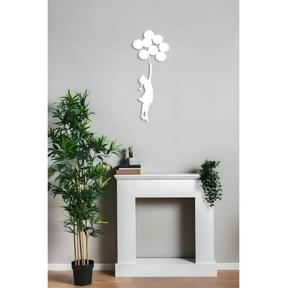 Balonlu Kız Ahşap Duvar Dekoru ürün görseli