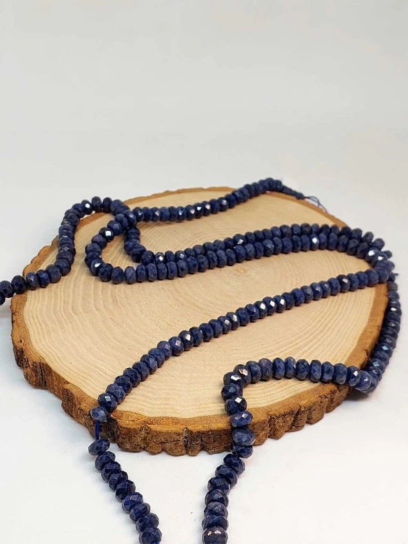 Safir Taşı Rondela Faset Kesim 4*7.5mm dizi (45822) - Resim 3