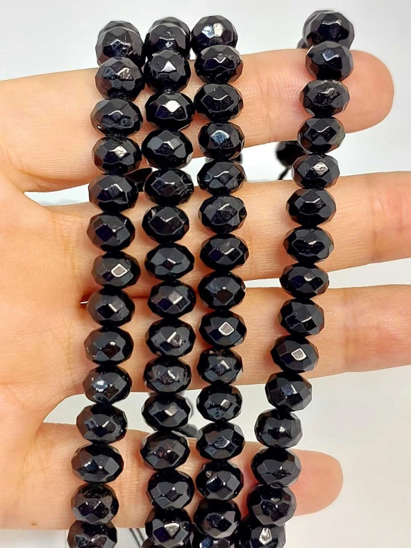 Turmalin Taşı Rondela Faset Kesim 5.5*7.5mm dizi (45828) ürün görseli 1