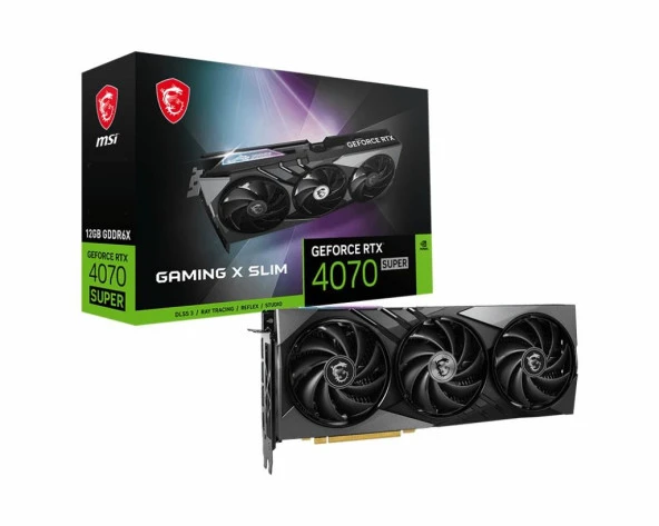 MSI RTX4070S SUPER 12G GAMING X SLIM 12GB Geforce RTX4070S GDDR6X 192bit HDMI 3xDP 16x Ekran Kartı