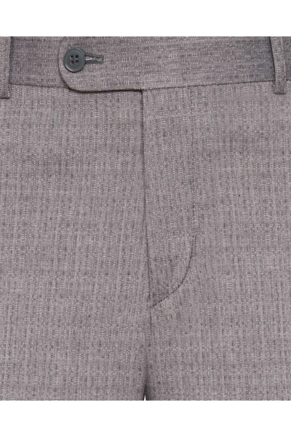 Rahat Kalıp Desenli Erkek Pantolon - 2