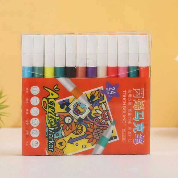 Valkyrie 24 Adet Sanatsal Akrilik Boya Kalemi Kalın Model - 5