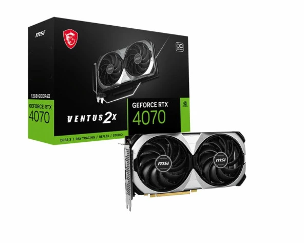 MSI RTX 4070 SUPER 12G VENTUS 2X OC 12GB Geforce RTX4070S GDDR6X 192bit HDMI 3xDP 16x Ekran Kartı