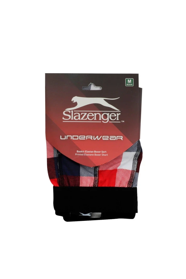 Slazenger Heel Erkek Boxer Iç Giyim Kırmızı / Beyaz
