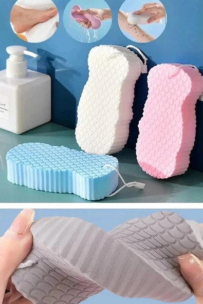 Tilbe Home 5'li Yumuşak Dokulu Sihirli Vücut Kir Çıkarıcı Banyo Lifi Vücut Masaj Fırçası Çocuk Duş Süngeri - 2