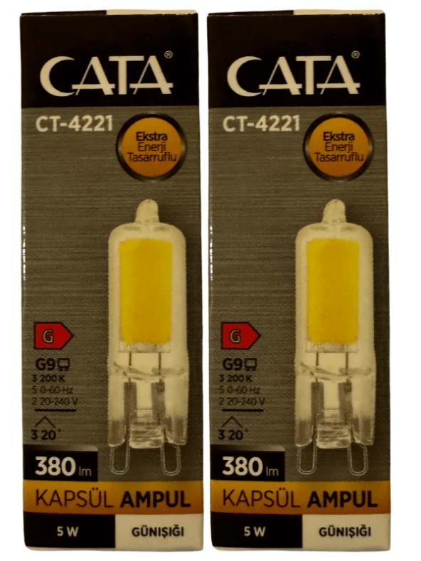 Cata CT-4221 5W 3200K (Günışığı) G9 Duylu Kapsül Ampul (2 Adet)