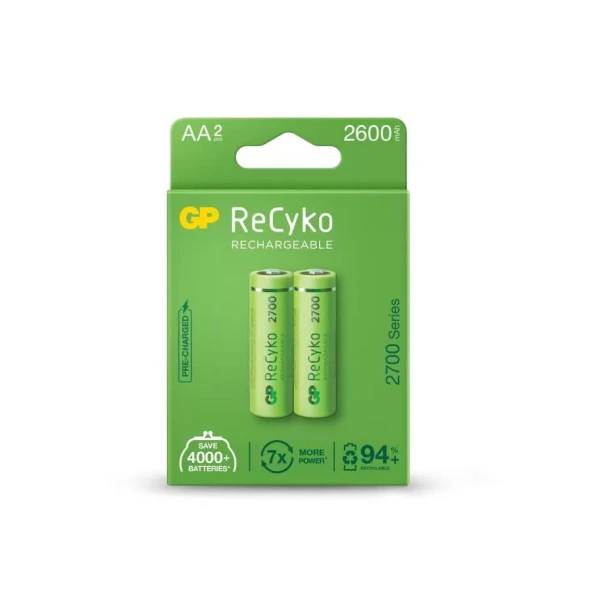Gp Aa 2600 Mah Şarjlı Kalem Pil 2Li Paket Gp270Aahcemtr