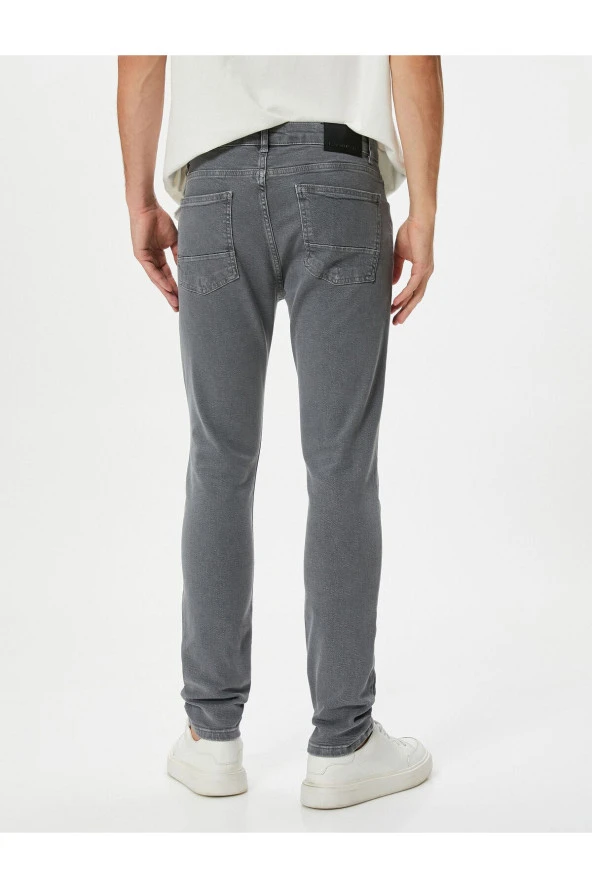 Skinny Fit Kot Pantolon - Michael Jean 4sam40017nd Gri - 4