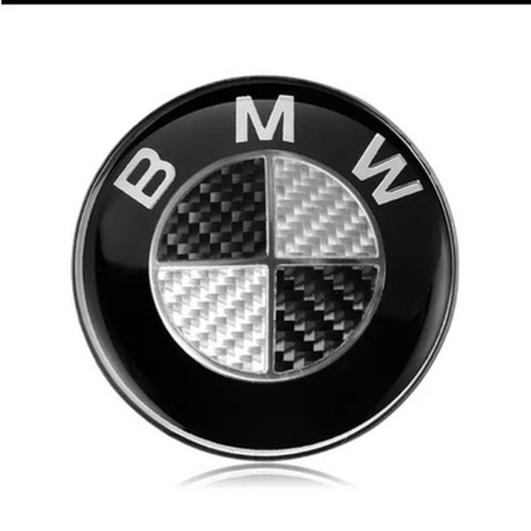 BMW 45 MM DİREKSİYON LOGO DAMLA STICKER (SİYAH BEYAZ KARBON GÖRÜNÜM) ürün görseli