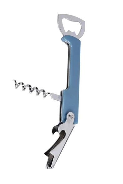 6'lı Çelik Tirbuşon Şarap Mantar Açacağı Şişe Açacağı Garson Tipi Meşrubat Gazoz Kapak Açacağı Seti - Resim 3