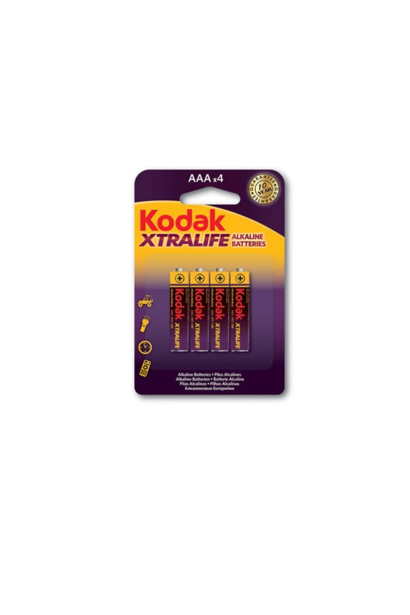 Kodak Xtralife Alk.K3A-4 İnce Pil 4.Lü
