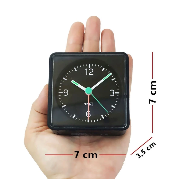 TFA Push Alarmlı Aydınlatmalı Elektronik Masa Saati Siyah - 3