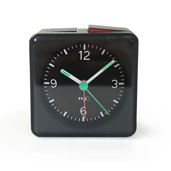 TFA Push Alarmlı Aydınlatmalı Elektronik Masa Saati Siyah - 2