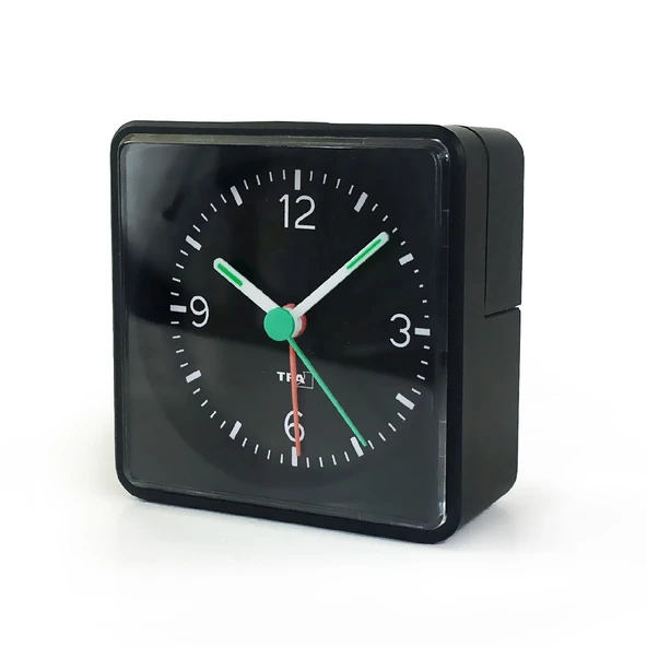 TFA Push Alarmlı Aydınlatmalı Elektronik Masa Saati Siyah - 5
