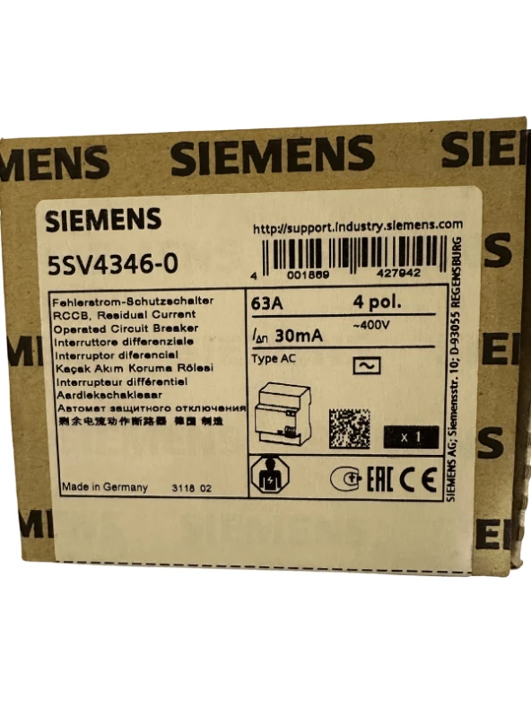 Siemens 63A 30mA 4pol Kaçak Akım Rölesi