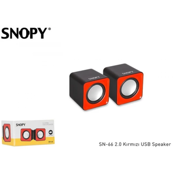 SNOPY SN-66, 1+1, Masa Üstü, USB, Speaker (Siyah-Kırmızı)