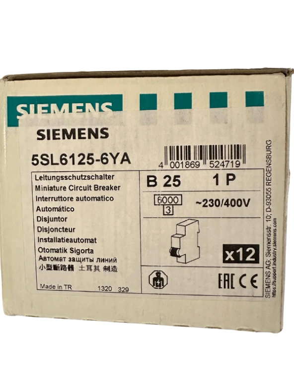 Siemens B25 1P Otomat Sigorta (1 Adet)