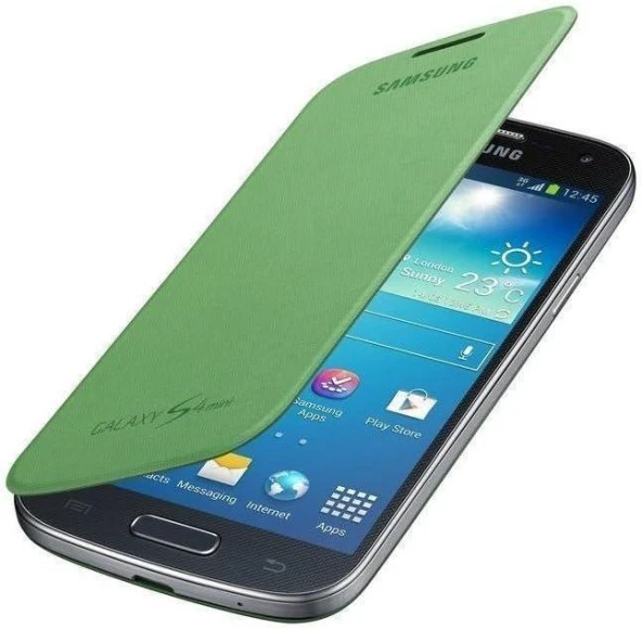 Samsung i9190 Galaxy S4 Mini Orjinal Flip Cover Kılıf - Yeşil EF-FI919BGEGWW - Resim 2