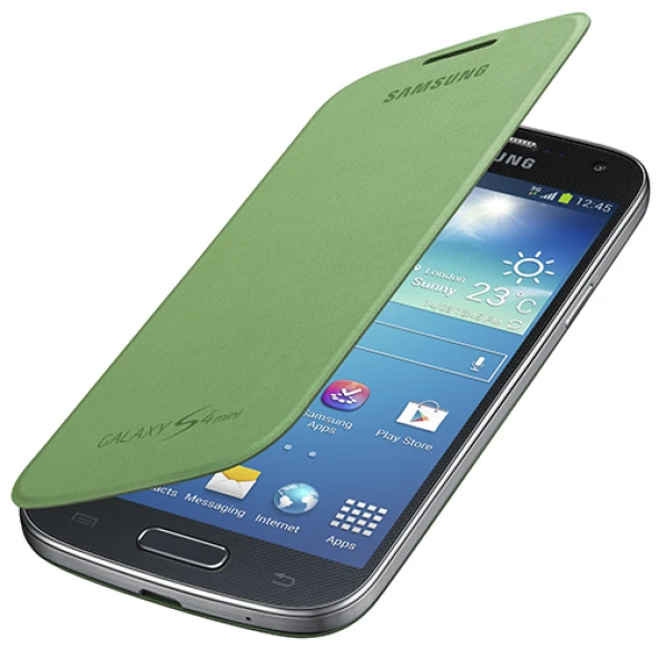 Samsung i9190 Galaxy S4 Mini Orjinal Flip Cover Kılıf - Yeşil EF-FI919BGEGWW - Resim 3
