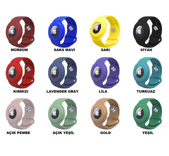 Airtag Anahtarlık Kordonu Kılıfı Silikon Kordonu - 4