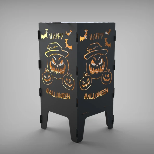 HAPPY Hallowen Desenli Dekoratif Mangal, Portatif Ateş Çukuru