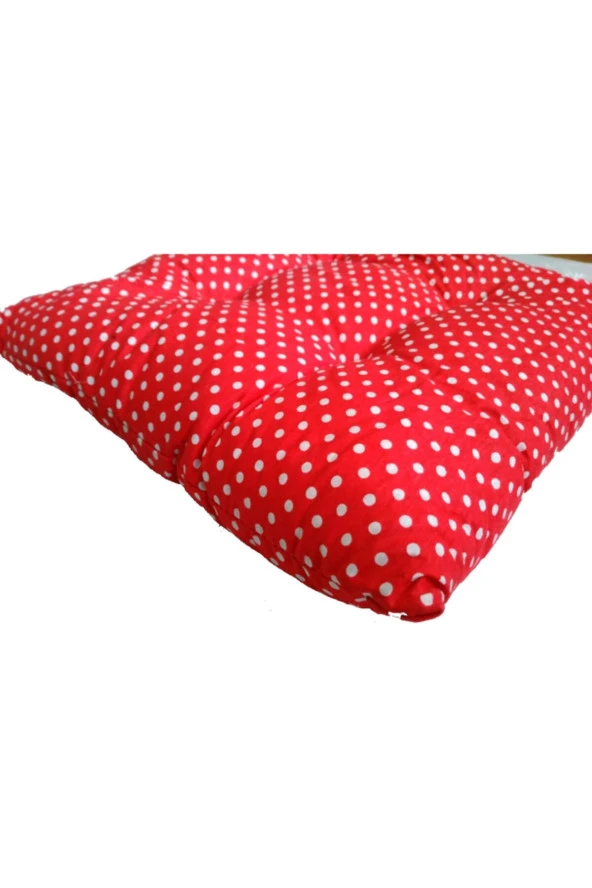 Kiremit Renk Dekoratif Bağlanabilir Pofuduk Sandalye Minderi, 40x40cm, Bağcıklı, Dekoratif - 2