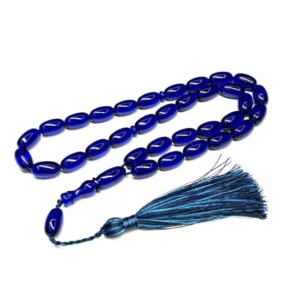 Kapsül Model İp Püsküllü 9-15mm Sıkma Ateş Kehribar Tesbih - Resim 2