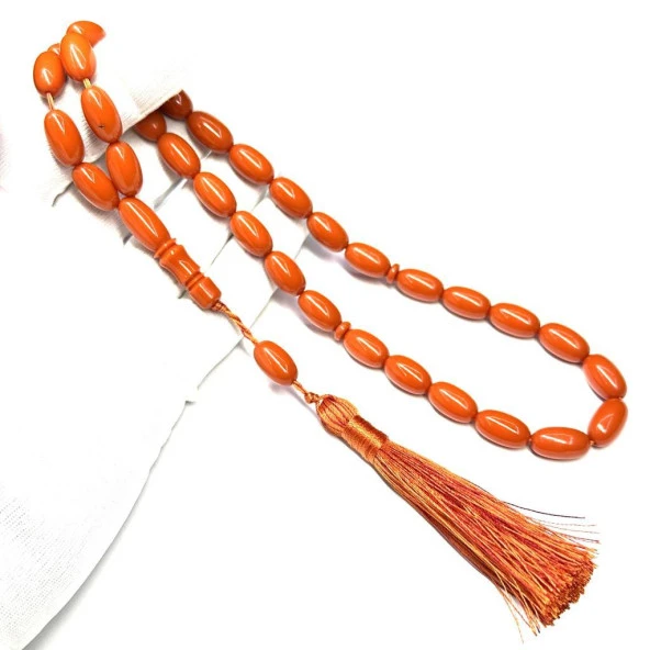 Kapsül Model İp Püsküllü 9-15mm Sıkma Kehribar Tesbih - 2