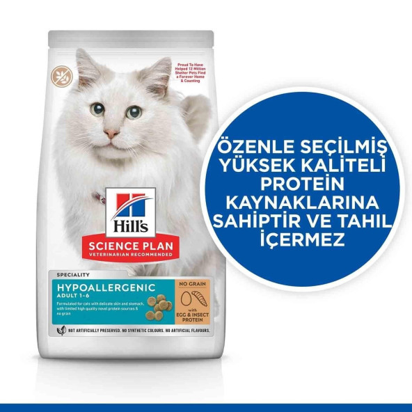 Hills Hypoallergenic Yumurta ve Böcek Proteinli 1,5kg Kedi Maması Hipoalerjenik kedi - 3
